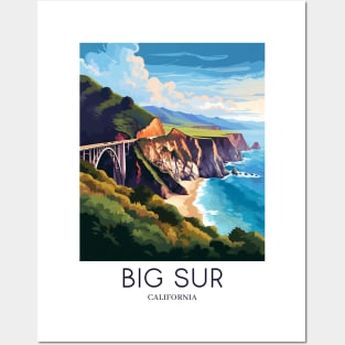 A Pop Art Travel Print of Big Sur - California - US Posters and Art